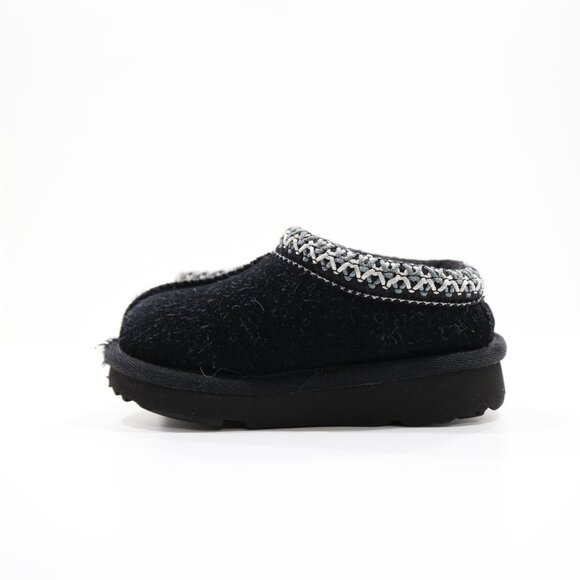 UGG Tasman Black Suede Leather Wool-Lined Slippers - Toddler 6 - Picture 5 of 7
